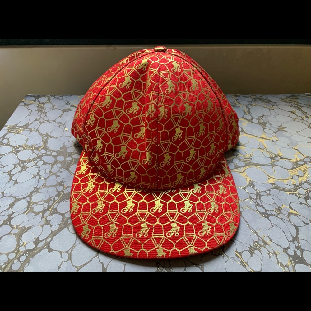 Reason NYC gold and red fitted cap